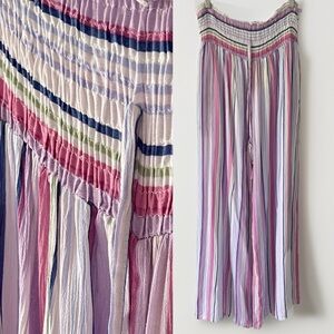 NWT Salty Lemon Anthro striped flowy wide leg elastic waist pants size XL